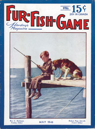 May 1943 boy and dog fishing